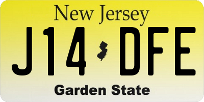 NJ license plate J14DFE