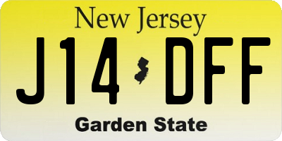 NJ license plate J14DFF