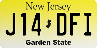 NJ license plate J14DFI