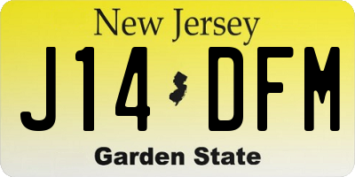 NJ license plate J14DFM
