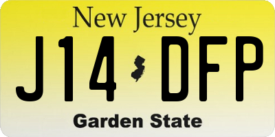 NJ license plate J14DFP