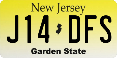 NJ license plate J14DFS