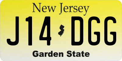 NJ license plate J14DGG
