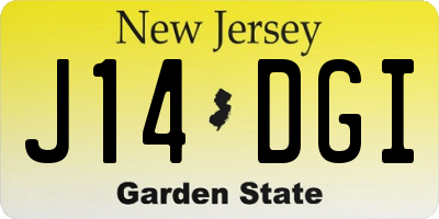 NJ license plate J14DGI