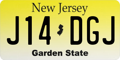 NJ license plate J14DGJ