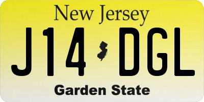 NJ license plate J14DGL