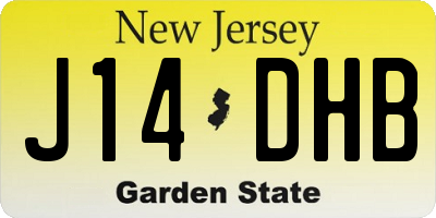 NJ license plate J14DHB