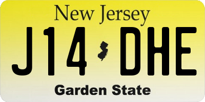 NJ license plate J14DHE