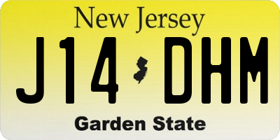 NJ license plate J14DHM