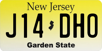 NJ license plate J14DHO
