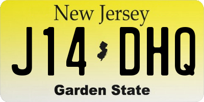 NJ license plate J14DHQ