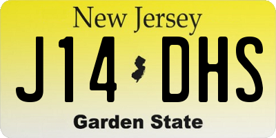 NJ license plate J14DHS