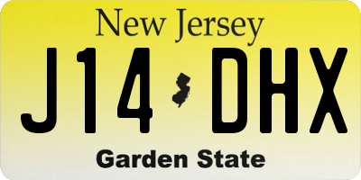 NJ license plate J14DHX