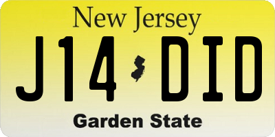 NJ license plate J14DID