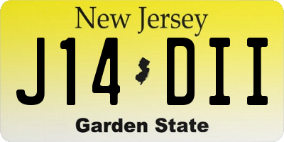 NJ license plate J14DII