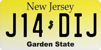 NJ license plate J14DIJ