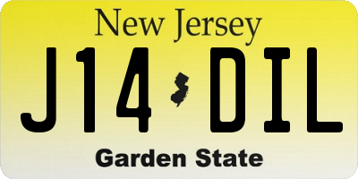 NJ license plate J14DIL