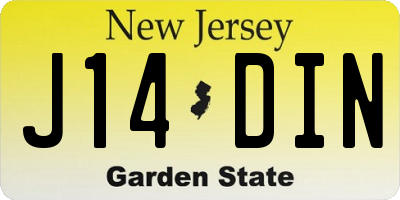 NJ license plate J14DIN