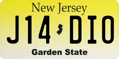 NJ license plate J14DIO