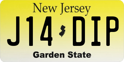 NJ license plate J14DIP