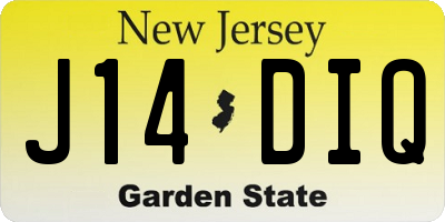 NJ license plate J14DIQ