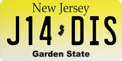 NJ license plate J14DIS