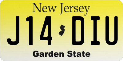 NJ license plate J14DIU