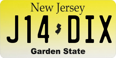 NJ license plate J14DIX