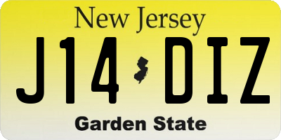 NJ license plate J14DIZ