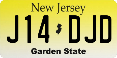 NJ license plate J14DJD