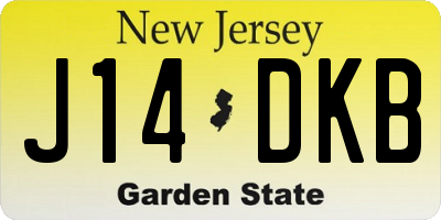 NJ license plate J14DKB