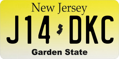 NJ license plate J14DKC