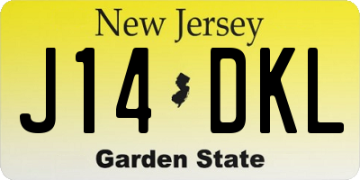NJ license plate J14DKL