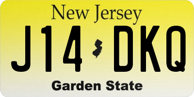 NJ license plate J14DKQ