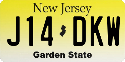 NJ license plate J14DKW