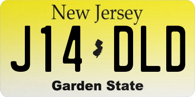 NJ license plate J14DLD