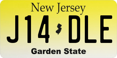NJ license plate J14DLE