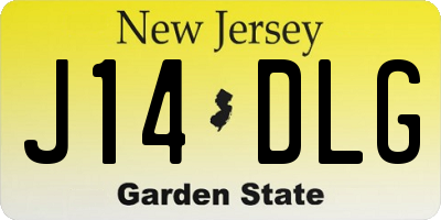 NJ license plate J14DLG