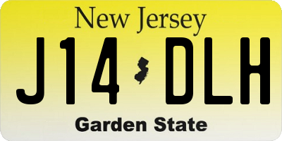 NJ license plate J14DLH