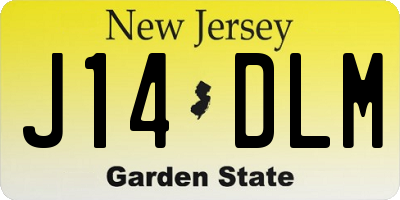 NJ license plate J14DLM