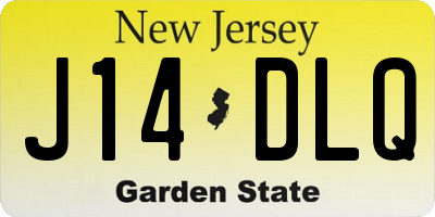 NJ license plate J14DLQ