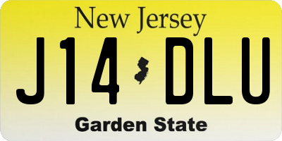 NJ license plate J14DLU