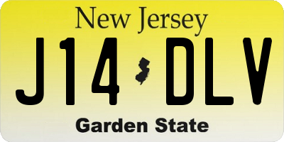 NJ license plate J14DLV