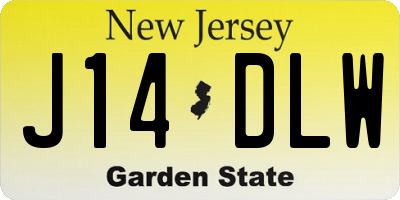 NJ license plate J14DLW