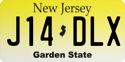 NJ license plate J14DLX