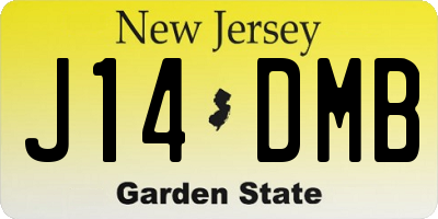 NJ license plate J14DMB