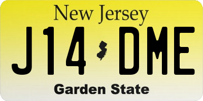 NJ license plate J14DME