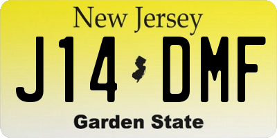 NJ license plate J14DMF