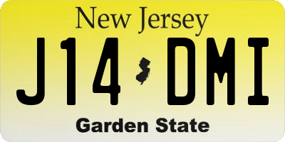 NJ license plate J14DMI