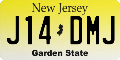 NJ license plate J14DMJ
